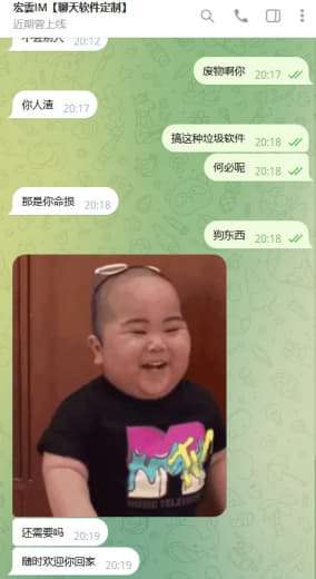 ：宏雲IM三方聊天软件搞第三方软件的垃圾的很，客户要么收不到群里消息，...